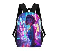 sinyumoney Neon City Girl Mochilas Infantiles Impresas En 3D Para Niños. Mochilas De Viaje De Moda Para Niños. Mochila Escolar Para Estudiantes De Primaria Y Secundaria.