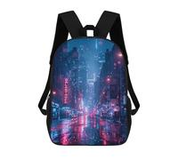 sinyumoney Neon City Lights Mochilas Escolares De Moda Para Papelería, Impermeables, Informales, Para Hombres, Mujeres Y Adolescentes 17inch