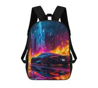 sinyumoney Neon City Racing Car Mochila Escolar Infantil Impresa En 3D Para Niños, Mochila De Viaje De Alta Capacidad, Mochilas Para Libros De 17 Pulgadas Para Niños