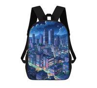 sinyumoney Neon Cityscape at Night Mochila Escolar Infantil Impresa En 3D Para Niños, Mochilas De Viaje De Alta Capacidad, Bolsas Para Libros, Mochila Escolar Infantil 17inch