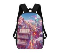 sinyumoney Neon Cityscape Dreamscape Mochila Escolar Para Niños Y Niñas, Mochila Informal De Viaje, Mochila De Gran Capacidad Para El Día A Día 17inch