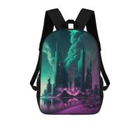 sinyumoney Neon Cityscape Future Metropolis -2 Mochila Escolar Para Niños Mochila Escolar Impresa En 3D Mochila Escolar De Moda Para Niños De Primaria Y Secundaria 17inch