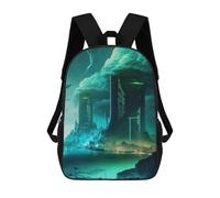 sinyumoney Neon Cityscape Future Metropolis Mochilas Para Niños Mochila Escolar Mochila Escolar Impresa En 3D Para Niños Estudiantes De Primaria Y Secundaria 17inch