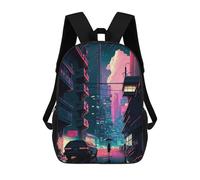 sinyumoney Neon Cityscape Future Urban Dreamscape Mochilas Para Niños Y Estudiantes, Mochilas Escolares Impresas En 3D, Mochilas Para Estudiantes De Primaria Y Secundaria Para Niños Y Niñas 17inch