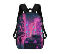 sinyumoney Neon Cityscape Future Vibe Mochila Escolar Para Niñas Mochila Impermeable Mochila Informal De Día Mochila Ligera Para Niño Y Niña Mochila Escolar 17inch