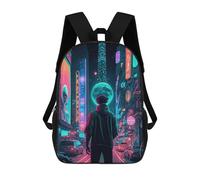 sinyumoney Neon Cityscape Future Vision -1 Mochila Escolar Infantil De Moda Informal Mochilas Infantiles Impresas En 3D Mochila Grande Para Niño 17inch