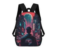 sinyumoney Neon Cityscape Future Vision Mochila Escolar Infantil Impresa En 3D Para Niños, Mochilas De Viaje, Bolsas Para Libros Para Niños Estudiantes De Primaria 17inch
