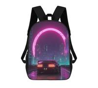 sinyumoney Neon Cityscape Mochilas Impresas En 3D Para Niños 17inch Mochilas De Moda Informales Para El Día A Día, Bolsas De Viaje, Mochilas Informales Para Exteriores Para Niños Y Niñas