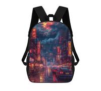 sinyumoney Neon Cityscape Night Mochilas Escolares De Moda Para Papelería, Impermeables, Informales, Para Hombres, Mujeres Y Adolescentes 17inch