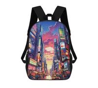 sinyumoney Neon Cityscape Sunset Mochila Escolar Para Ordenador Portátil Para La Escuela/trabajo/viajes: Perfecta Para Viajes, Trabajo Y Uso Diario 17inch