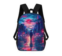 sinyumoney Neon Cityscape Urban Nightlife Mochila Escolar Infantil De 17 Pulgadas Con Estampado 3D, Mochila Moderna Para Niños, Mochilas De Viaje, Bolsas Para Libros, Mochila Escolar Infantil