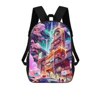 sinyumoney Neon Cityscape Vibrant Future Mochilas Infantiles Impresas En 3D Para Niños, Mochilas Escolares De Moda, Mochilas De Viaje, Mochilas Escolares Para Niños De Primaria 17inch