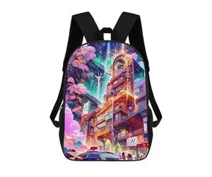sinyumoney Neon Cityscape Vibrant Future Mochilas Infantiles Impresas En 3D Para Niños, Mochilas Escolares De Moda, Mochilas De Viaje, Mochilas Escolares Para Niños De Primaria 17inch