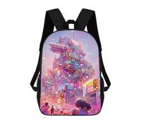 sinyumoney Neon Cityscape Vibrant Urban Future Mochila Escolar Infantil Estampada Para Adultos Y Niños, Mochila De Viaje Para El Día A Día 17inch