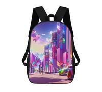sinyumoney Neon Cityscape Vibrant Urban Landscape -1 Mochilas Infantiles Impresas En 3D Para Niños, Mochilas Escolares De Moda, Mochilas De Viaje, Mochilas Escolares Para Niños De Primaria 17inch