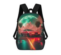 sinyumoney Neon Cityscape with Sports Car Mochila Escolar Infantil Impresa En 3D, Mochila Informal De Moda Para Niños, Mochila De Viaje De Alta Capacidad Para Libros Para Niños 17inch