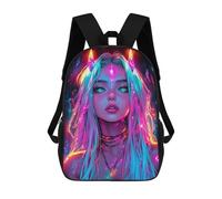 sinyumoney Neon Crystal Girl Mochila Escolar Impresa En 3D 17inch Mochila Escolar Infantil Mochilas De Viaje Mochila Informal De Moda Para Niños Y Estudiantes