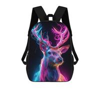 sinyumoney Neon Deer Art Print Mochila Escolar Para Institutos De Secundaria Mochila Informal - Perfecta Para Viajes, Trabajo Y Uso Diario 17inch