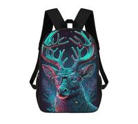 sinyumoney Neon Deer with Glasses Art Print Mochila De Viaje Resistente Al Agua, Bolsa Para Computadora Para Adolescentes, Niñas, Niños, Mujeres Y Hombres 17inch
