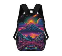 sinyumoney Neon Desert Drive Mochilas De 17 Pulgadas Para Niños, Mochilas Escolares Impresas En 3D Para Estudiantes De Primaria Y Secundaria, Para Niños Y Niñas.