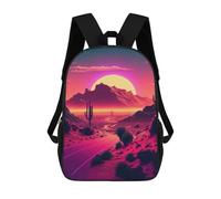 sinyumoney Neon Desert Sunset Mochilas Para Niños Y Estudiantes, Mochilas Escolares Impresas En 3D, Mochilas Para Estudiantes De Primaria Y Secundaria Para Niños Y Niñas 17inch