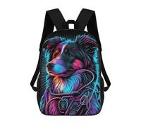 sinyumoney Neon Dog Artwork Mochilas Para Niños, Mochilas Escolares Personalizadas En 3D Para Niños Y Niñas, Mochilas Escolares Grandes, Mochilas Informales Para El Día A Día 17inch