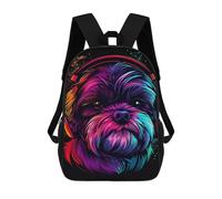 sinyumoney Neon Dog Headphones Art Print -4 Mochilas Infantiles Impresas En 3D De 17 Pulgadas. Mochila Escolar Informal Impresa En 3D Para Niños De Primaria Y Secundaria.