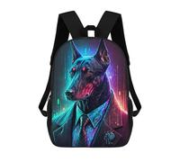 sinyumoney Neon Dog in Suit Mochila Escolar Mochila Para Niños Impresa En 3D Mochilas Infantiles Para Niños Y Niñas Mochilas Escolares Mochilas De Viaje Para Niños 17inch