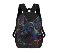 sinyumoney Neon Dog Portrait Art Print Mochilas Infantiles Impresas En 3D Para Niños. Mochilas De Viaje De Moda Para Niños. Mochila Escolar Para Estudiantes De Primaria Y Secundaria.