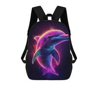 sinyumoney Neon Dolphin Art Print Mochila Escolar Infantil De 17 Pulgadas Con Estampado 3D De Películas De Anime Para Niños, Mochila De Viaje, Mochila Escolar Infantil