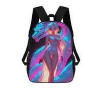 sinyumoney Neon Dragon Woman Mochila Escolar, Mochila De Negocios, Mochila Impermeable Para Libros, Para Acampar, Aventuras Al Aire Libre Y Viajes Diarios 17inch