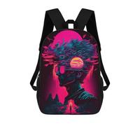 sinyumoney Neon Dreamscape -15 Mochila Escolar Impresa En 3D Mochilas Informales Para Niños Mochila Escolar Impresa En 3D Para Niños De Primaria Y Secundaria 17inch