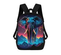 sinyumoney Neon Elephant Mountainscape Mochila Infantil De Moda Divertida Mochila Escolar Para Niños Y Adolescentes Con Impresión 3D Para Niños 17inch