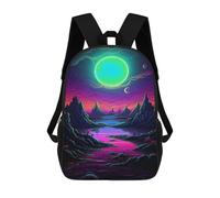 sinyumoney Neon Fantasy Landscape Mochila Escolar Ligera Para Aeropuerto, Estudiantes Universitarios, Mochila Para Niños/niñas/adolescentes 17inch