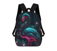 sinyumoney Neon Flamingo in Jungle Mochilas Escolares Para Niños Y Niñas, Mochilas Deportivas Informales Para Primaria, Mochilas De Gran Capacidad Para Libros 17inch