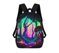 sinyumoney Neon Forest Fantasy Mochila Escolar Impresa En 3D Para Niños, Mochila Escolar Informal De Moda Para Viajes Para Niños Y Estudiantes 17inch