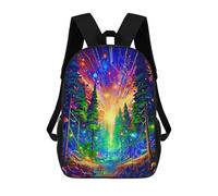 sinyumoney Neon Forest Festival Mochila De Peluche Con Dibujos Animados, Mochila 3D Para Niños, Bolsa Escolar, Idea De Regalo De Cumpleaños Para Niños Y Niñas 17inch