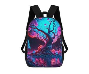 sinyumoney Neon Forest Reflections Mochila Escolar Impresa En 3D Para Niños Y Niñas, Mochila Escolar, Mochila De Viaje Para Niños 17inch