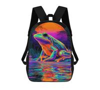 sinyumoney Neon Frog Reflections-1 Mochila Escolar Grande Resistente Al Agua Para Portátil Para La Escuela/trabajo/viajes 17inch