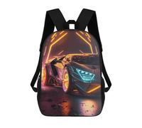 sinyumoney Neon Future Car Mochila Escolar Impresa En 3D Para Niños Y Niñas, Mochila Para Portátil Para Niños/estudiantes/adultos 17inch