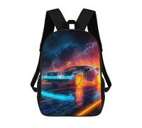 sinyumoney Neon FutureCar Mochila Escolar Infantil De 17 Pulgadas Con Estampado 3D, Mochila Moderna Para Niños, Mochilas De Viaje, Bolsas Para Libros, Mochila Escolar Infantil