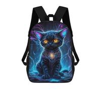 sinyumoney Neon Galaxy Kitten Mochila Escolar Infantil Impresa En 3D Para Niños, Mochila De Viaje De Alta Capacidad, Mochilas Para Libros De 17 Pulgadas Para Niños