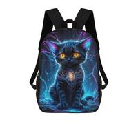 sinyumoney Neon Galaxy Kitten Mochila Escolar Para Niños Y Niñas, Mochila Informal De Viaje, Mochila De Gran Capacidad Para El Día A Día 17inch