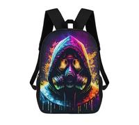 sinyumoney Neon Gas Mask Artwork -1 Mochilas Infantiles Escolares Impresas En 3D, Mochilas Para Niños, Mochilas De Viaje Para Niños Y Niñas, Mochilas Escolares Para Niños 17inch