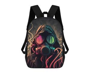 sinyumoney Neon Gas Mask Artwork-4 Mochila Infantil, Mochila Escolar Infantil, Mochilas Escolares Impresas En 3D Para Niños Y Estudiantes Adolescentes 17inch
