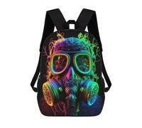 sinyumoney Neon Gas Mask Artwork-5 Mochila Escolar Infantil Estampada Para Adultos Y Niños, Mochila De Viaje Para El Día A Día 17inch