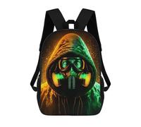 sinyumoney Neon Gas Mask Hoodie Mochila Infantil Para Niñas, Mochila Escolar 3D, Mochila Para Niños Pequeños, Mochila Informal De Día, Mochila Escolar De Moda 17inch
