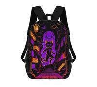 sinyumoney Neon Ghost Cat Street Art Mochila Infantil Para Niñas Y Niños, Mochila De Día, Escuela Primaria, Perfecta Para La Vuelta Al Cole O Educación Física, Regalos Y Viajes 17inch