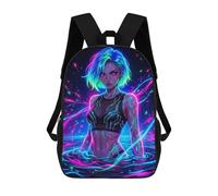 sinyumoney Neon Girl in Water Mochila Escolar Grande Para Niños - Perfecta Para Viajes, Trabajo Y Uso Diario 17inch