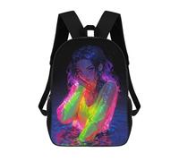 sinyumoney Neon Girl in Water Mochila Escolar Impresa En 3D 17inch Mochila Escolar Infantil Mochilas De Viaje Mochila Informal De Moda Para Niños Y Estudiantes